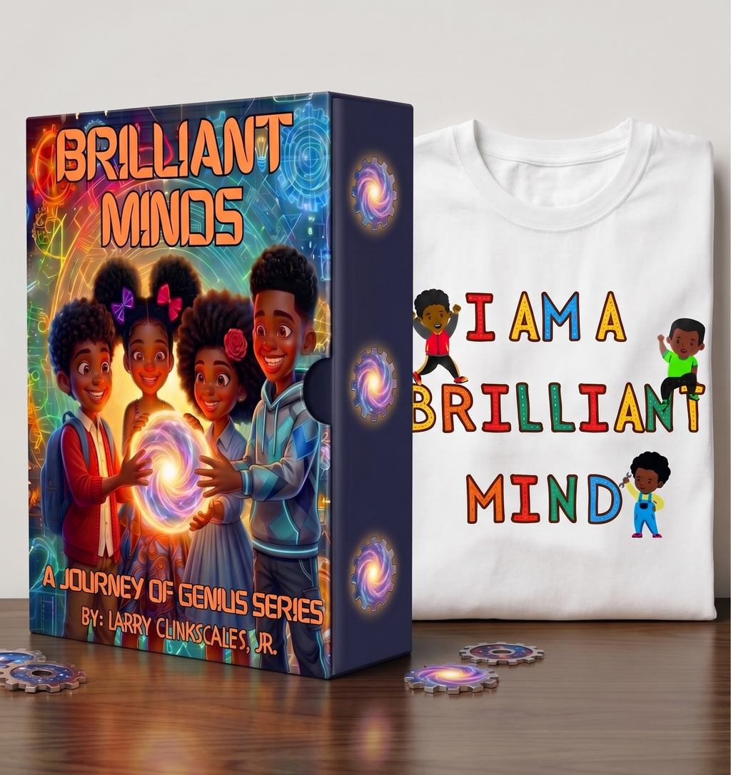 Book Set and I Am Brilliant Mind Boy Figures Shirt Bundle