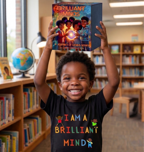 Book Set and I Am Brilliant Mind Boy Figures Shirt Bundle