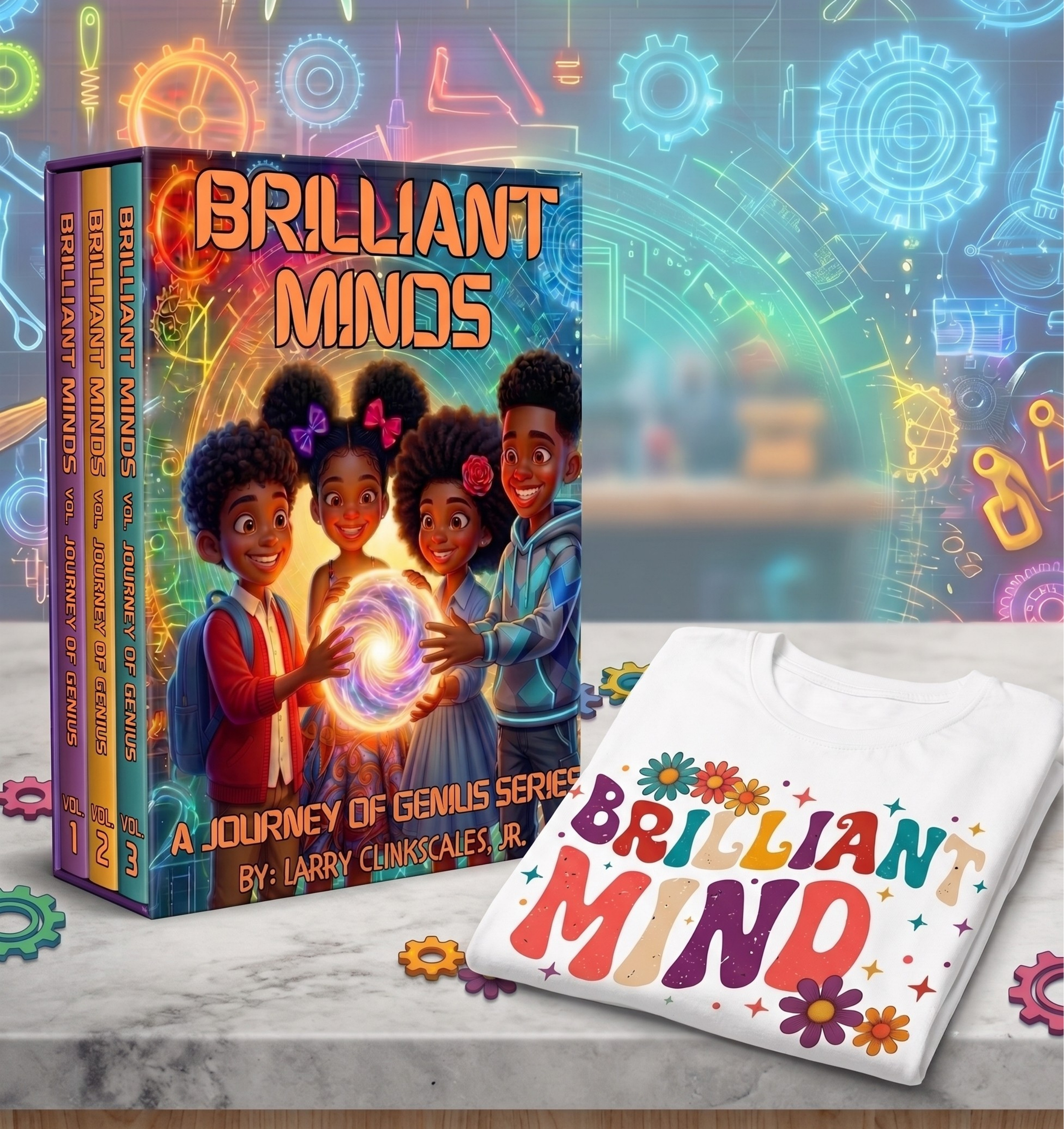 Book Set and Girls Flowers T-Shirt Bundle