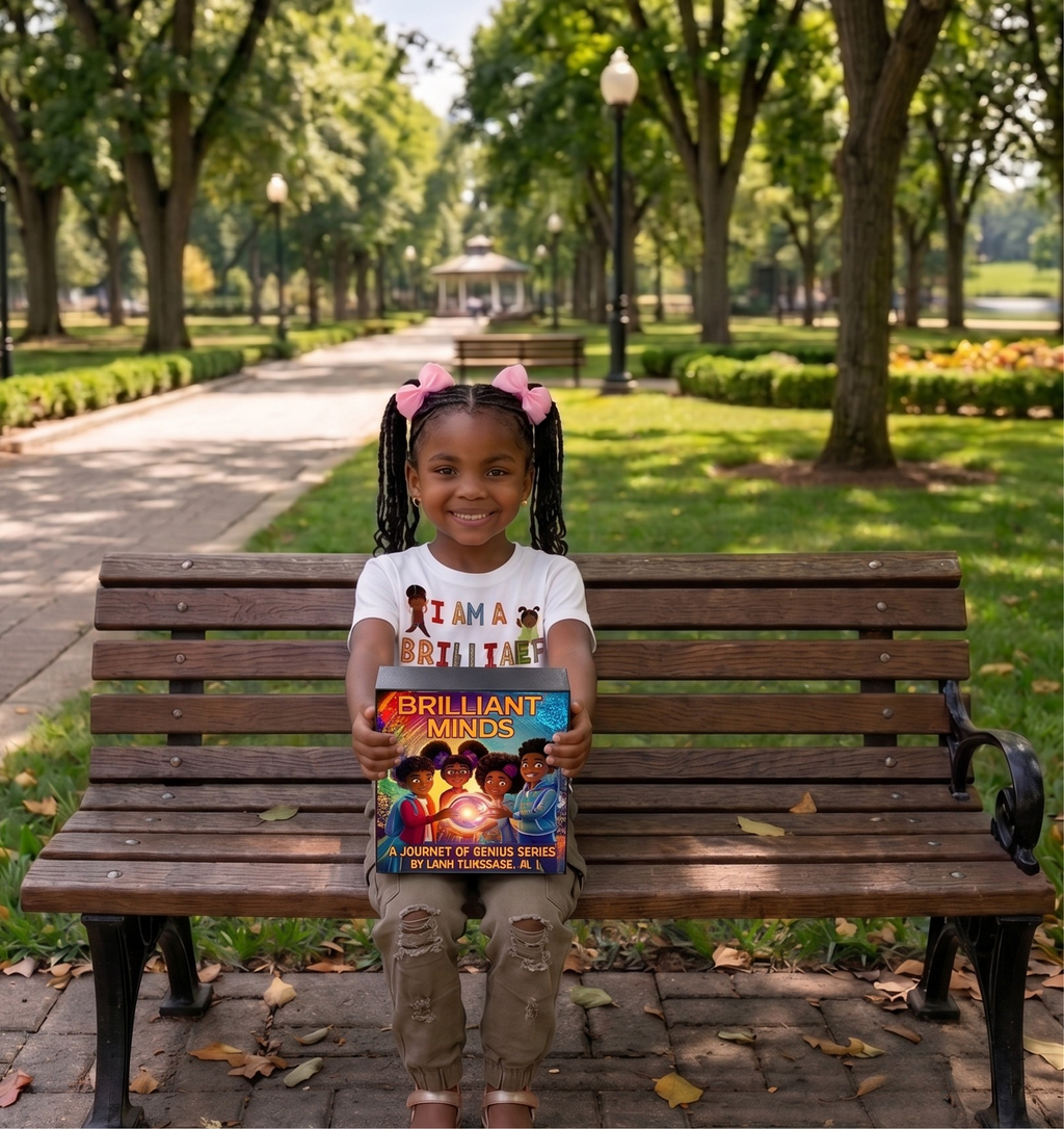 Book Set and I Am Brilliant Mind Girl Figures Shirt Bundle
